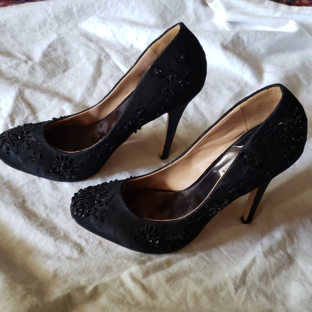 Beaded Lace Badgley Mischka Heels